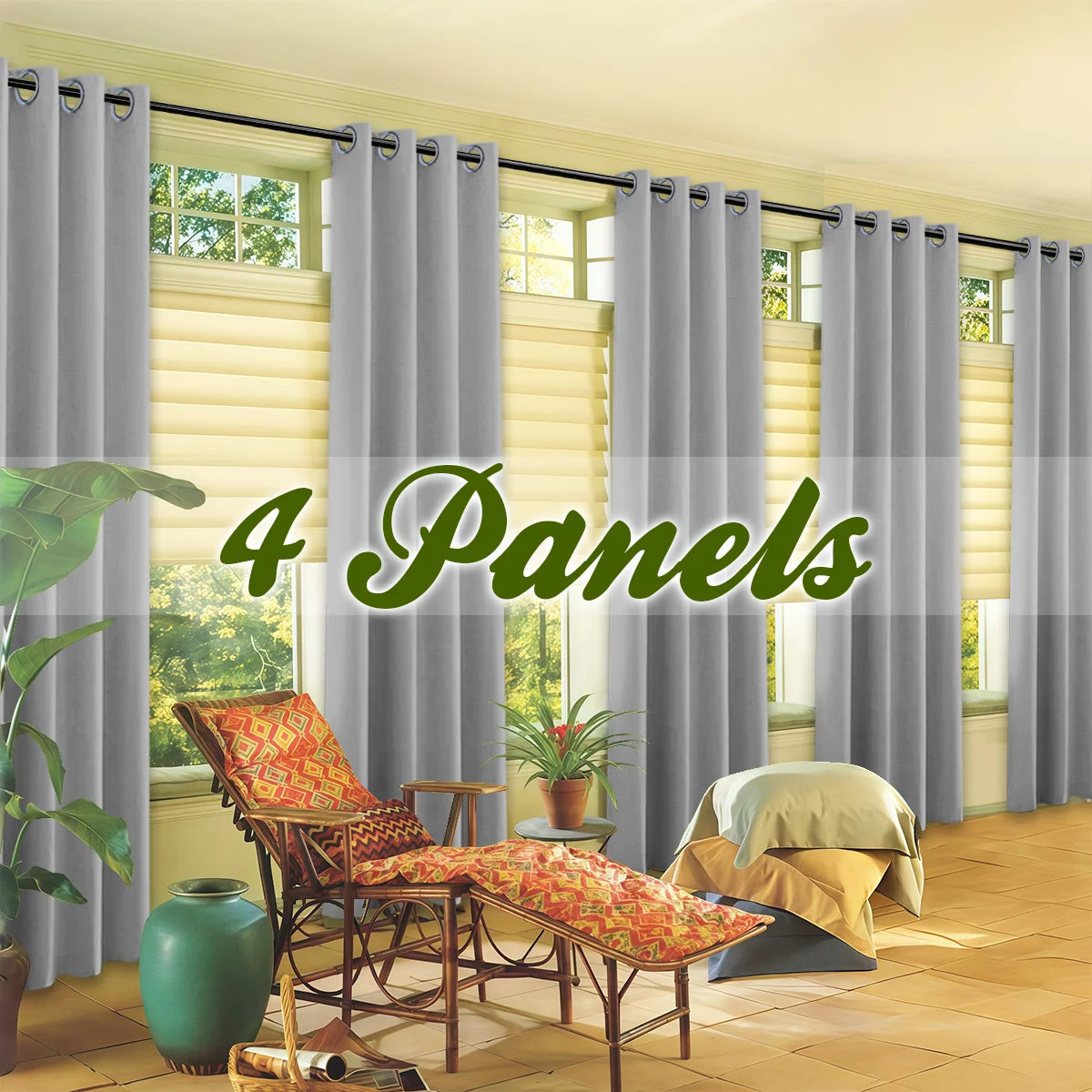 4-Piece Blackout Curtains – Grommet Top Thermal Insulated Panels for Bedroom & Living Room