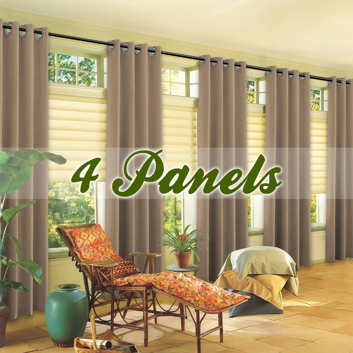 4-Piece Blackout Curtains – Grommet Top Thermal Insulated Panels for Bedroom & Living Room