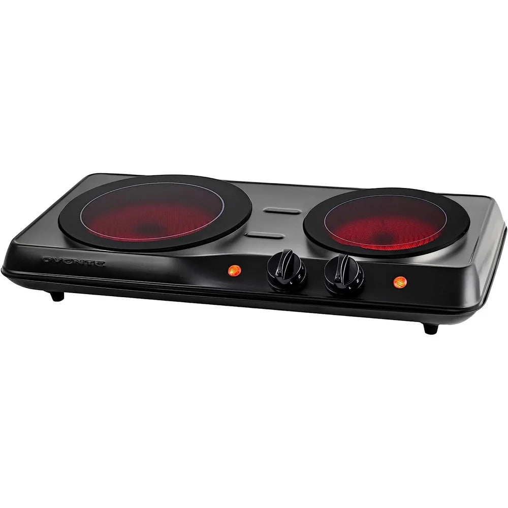 1700W Infrared Double Burner – Portable Electric Stove with Thermostat Control