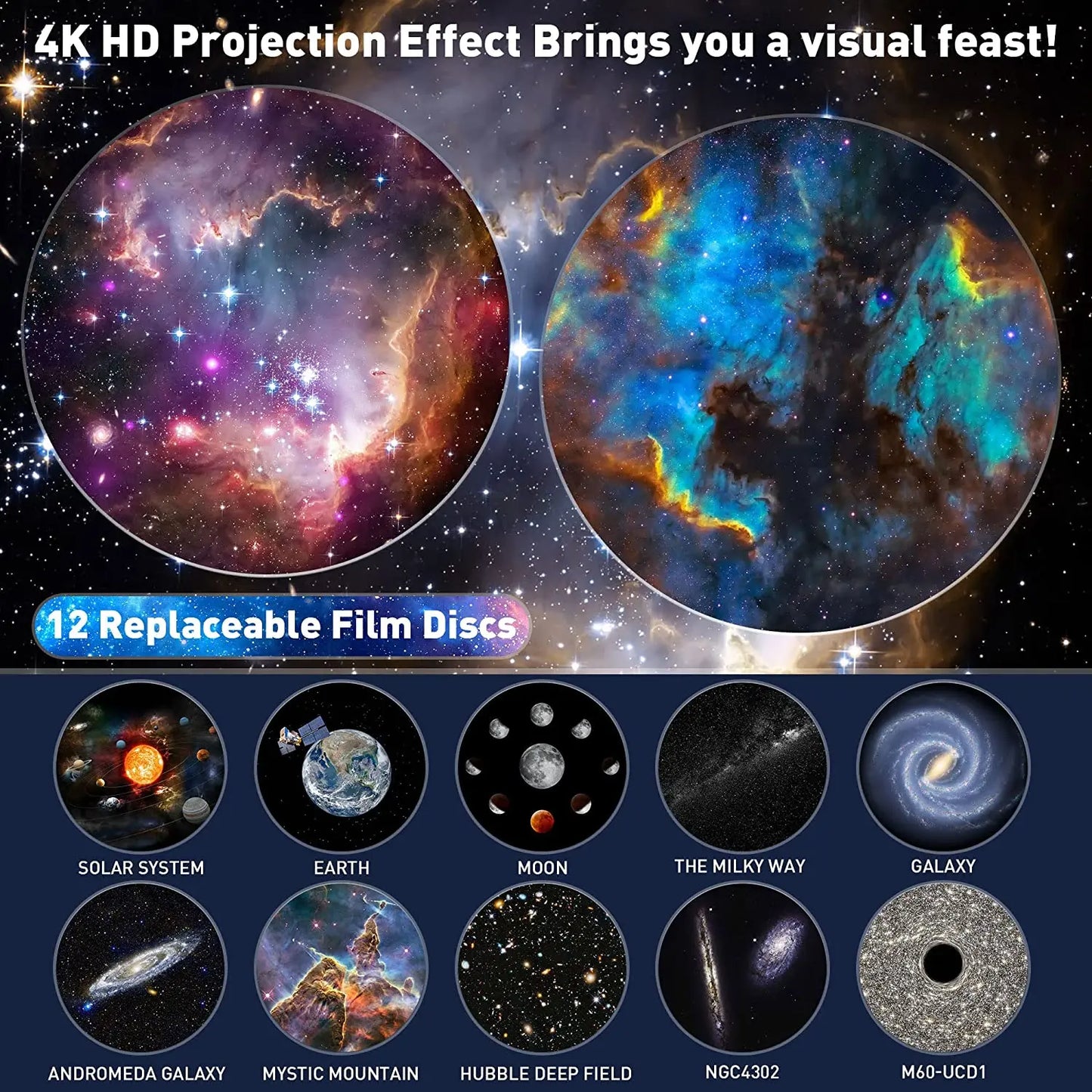 Star Projector – 13-in-1 Galaxy Planetarium with 360° Rotation, HD Image & Timerstar projector, galaxy projector, planetarium projector, bedroom night light, kids room decor, Christmas decor, birthday gift, 360 rotation pr