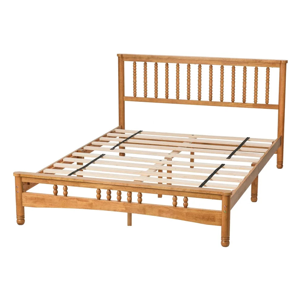 Queen Wooden Platform Bed Frame – Elegant Style with Headboard, No Box Spring Neededqueen platform bed, wooden bed frame, queen bed with headboard, no box spring bed, elegant style bed frame, easy assembly bed, modern woode