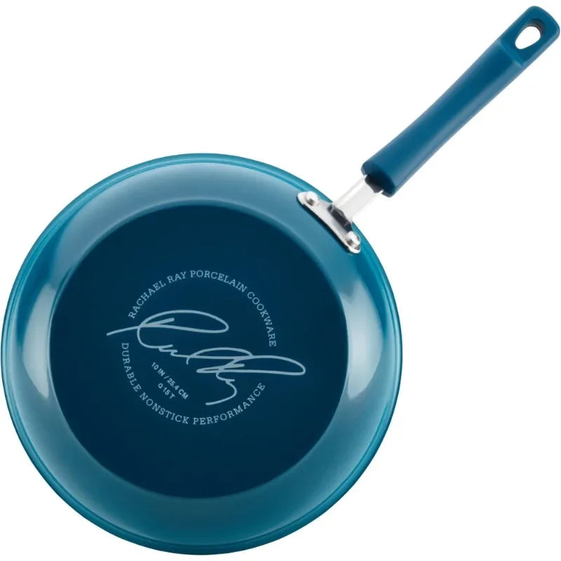 Rachael Ray 15-Piece Nonstick Cookware Set – Durable Pots & Pans with Lids and Kitchen Utensils