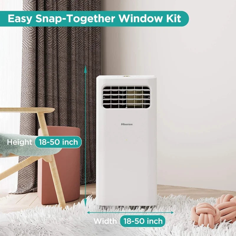 Hisense 6,000 BTU Portable Air Conditioner – Cooling, Dehumidifier & Fan for Rooms up to 250 sq. ft. with Remote (Renewed)