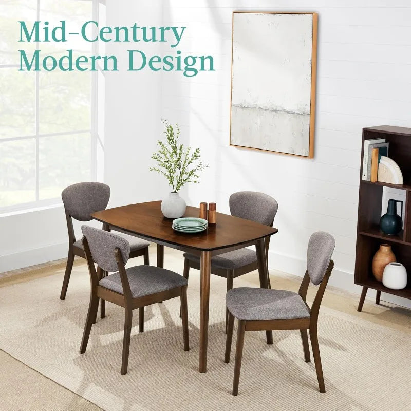 Best Choice Products 5-Piece Dining Set – Compact Mid-Century Modern Table with 4 Chairs for Home & Apartment