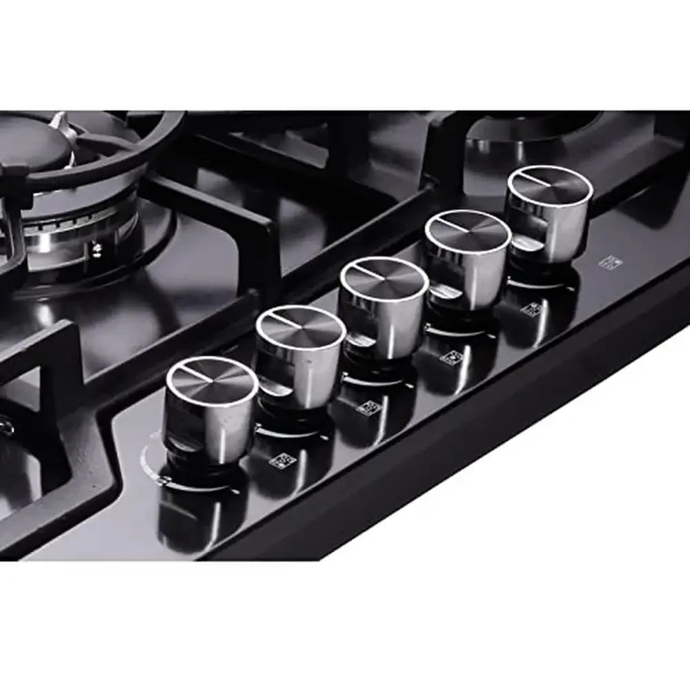 30" 5-Burner Gas Cooktop – Stainless Steel Stove Top, LPG/NG Convertible, Thermocouple Safety, Cast Iron Grates