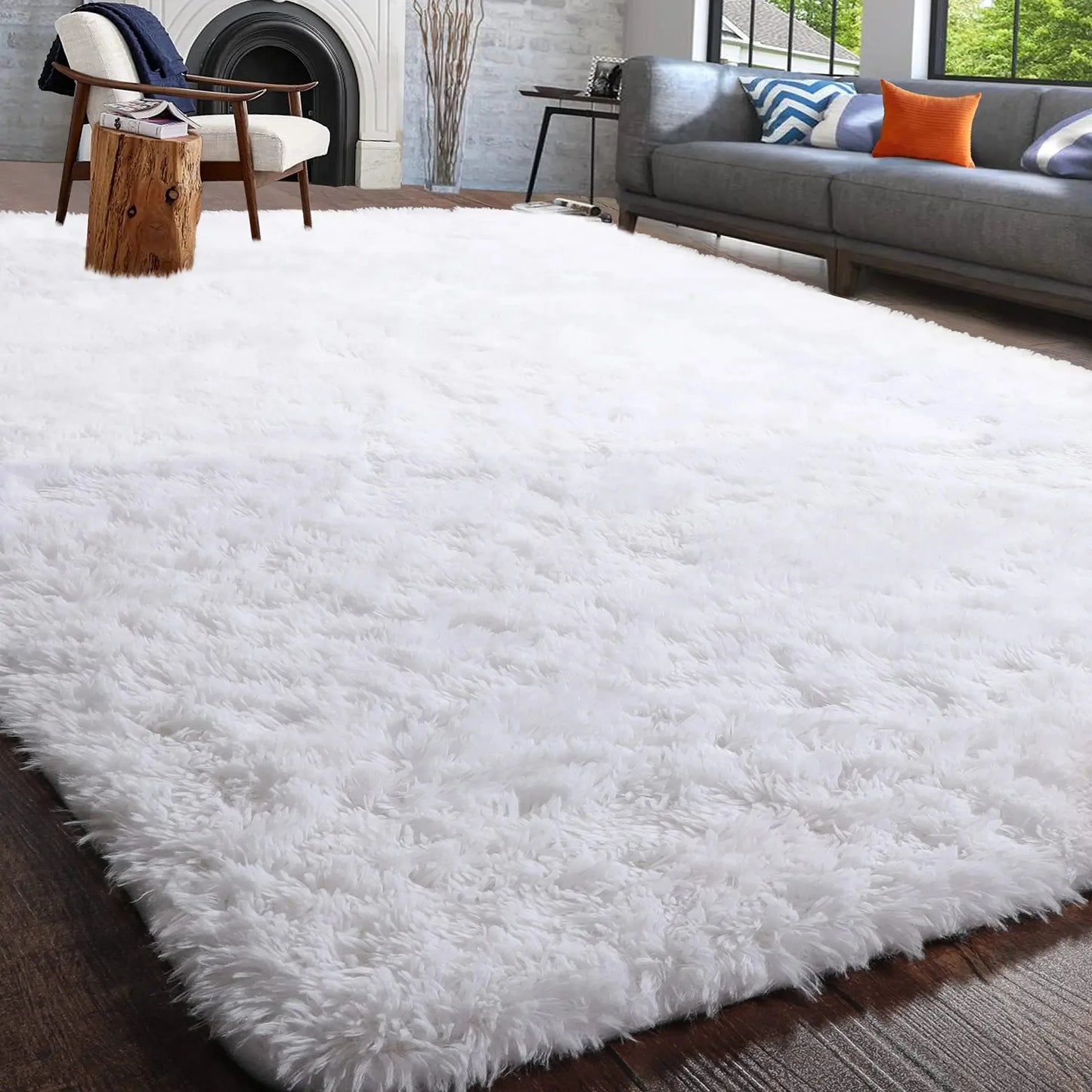 Fluffy Area Rug – Soft Fuzzy Carpet for Bedroom, Living Room & Kids Room