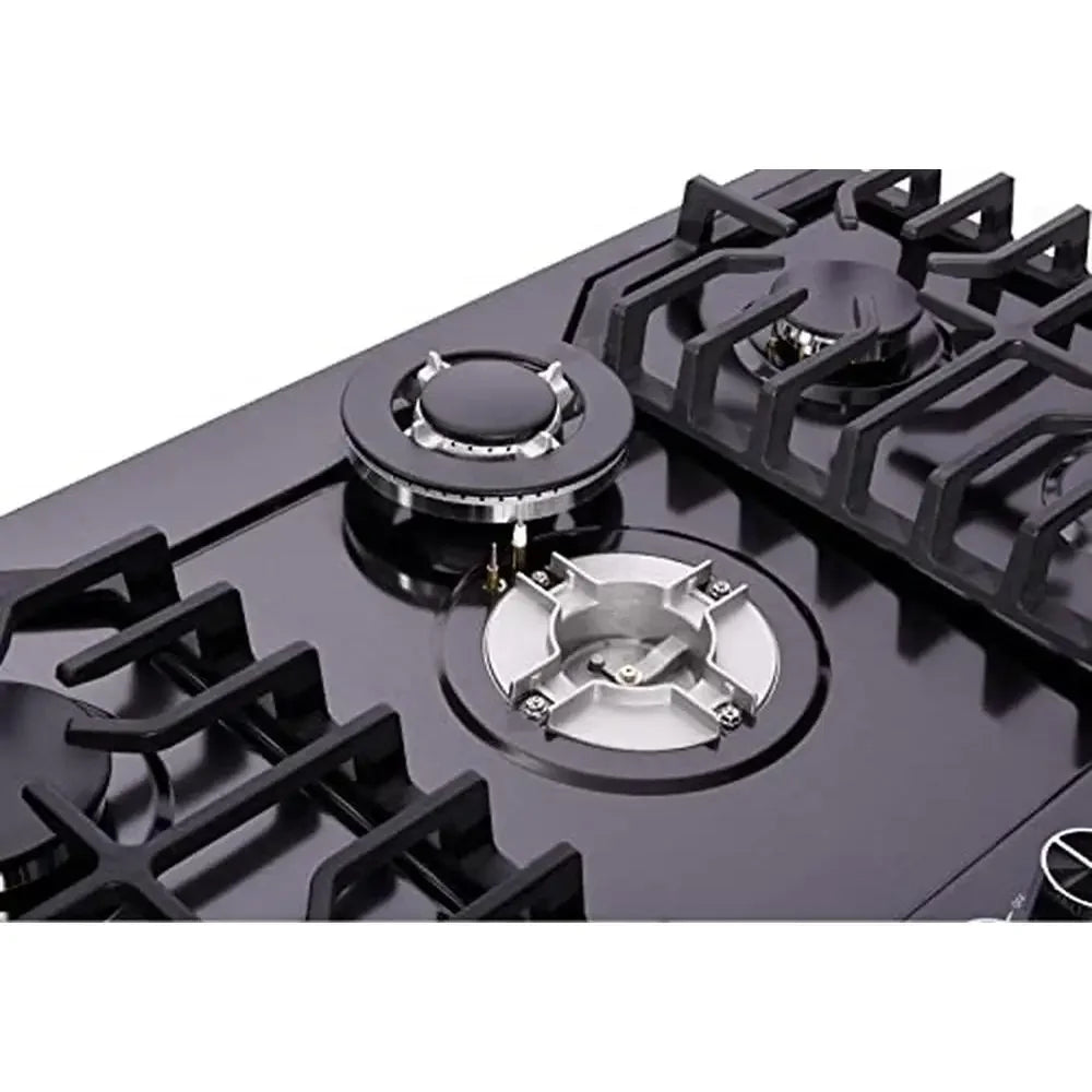 30" 5-Burner Gas Cooktop – Stainless Steel Stove Top, LPG/NG Convertible, Thermocouple Safety, Cast Iron Grates