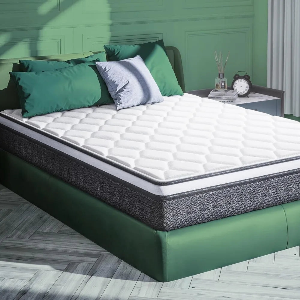10-Inch Queen Hybrid Mattress in a Box, Medium Firm with Gel Memory Foam & Pocket Springs