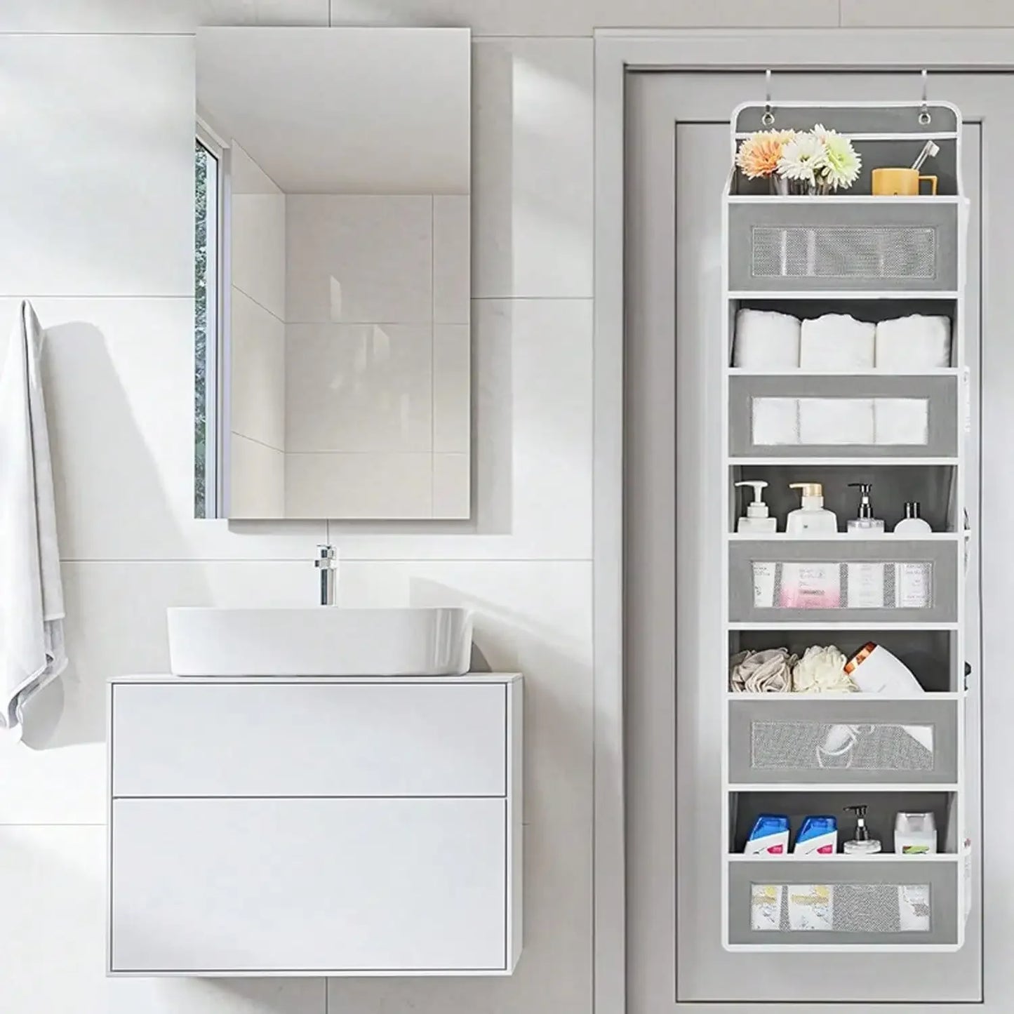 Large Over-the-Door Organizer – 5 Shelves with 5 Side Pockets
