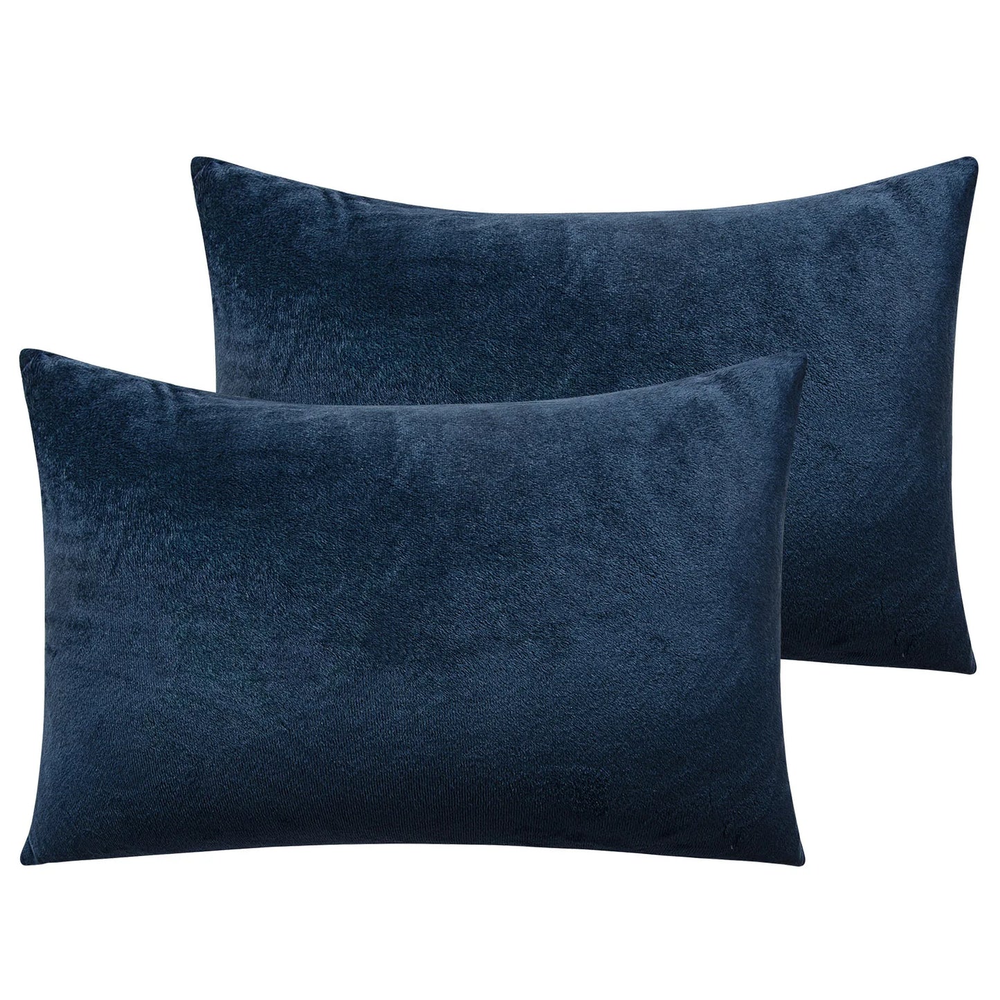 NTBAY 2-Pack Velvet Pillowcases – Soft & Warm Travel Pillow Covers with Hidden Zipper Closure