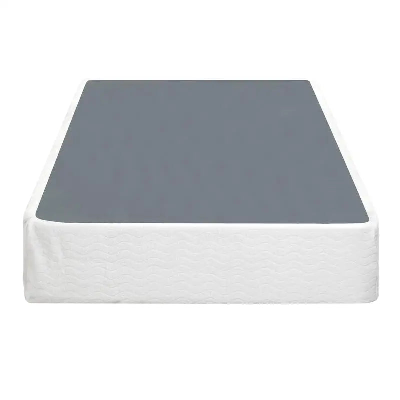 Twin Metal Bed Frame with Mattress Foundation, Black with Textured Fabric Cover