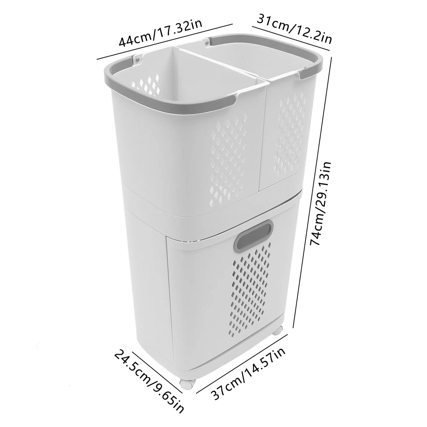 Movable Laundry Basket with Wheels โ Floor-Standing Clothes Organizer