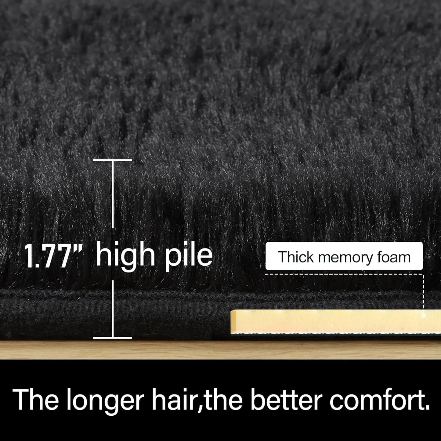 Fluffy Area Rug – Soft Fuzzy Carpet for Bedroom, Living Room & Kids Room