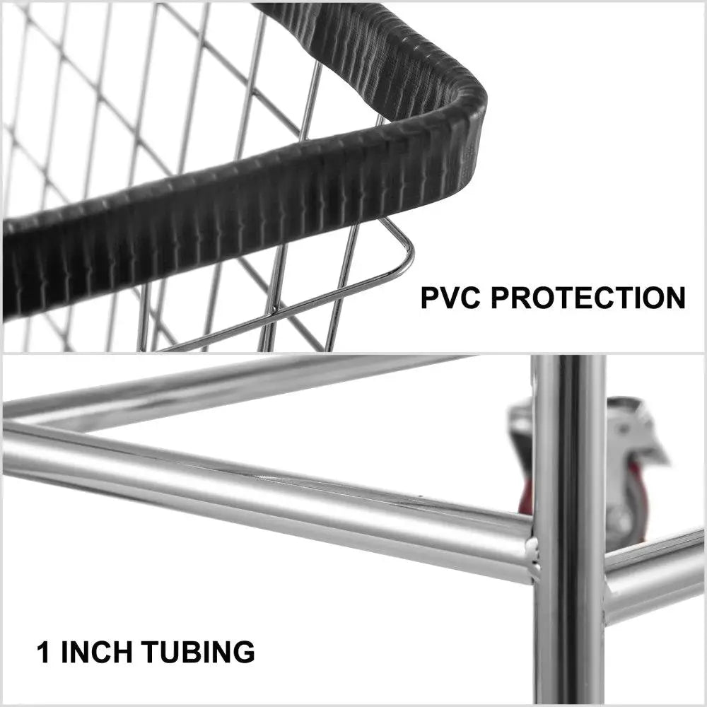 Laundry Cart with Chrome Wire Basket β Durable Frame & Smooth-Rolling Casters