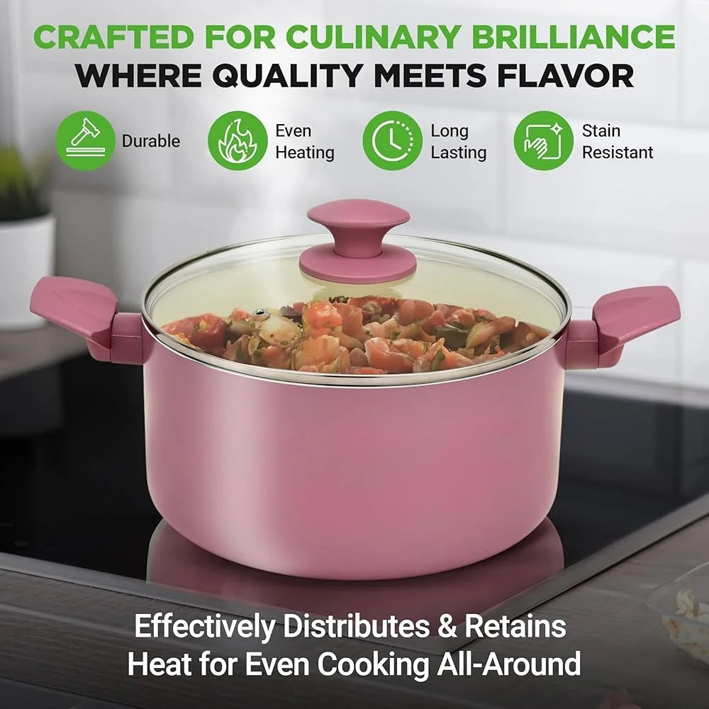 54-Piece Non-Stick Ceramic Cookware Set – Pots, Pans, Knives, Utensils & Bakewarecookware set, ceramic pots and pans, non stick cookware, kitchen tools set, 54 piece cookware, bakeware set, induction cookware, gas stove coo