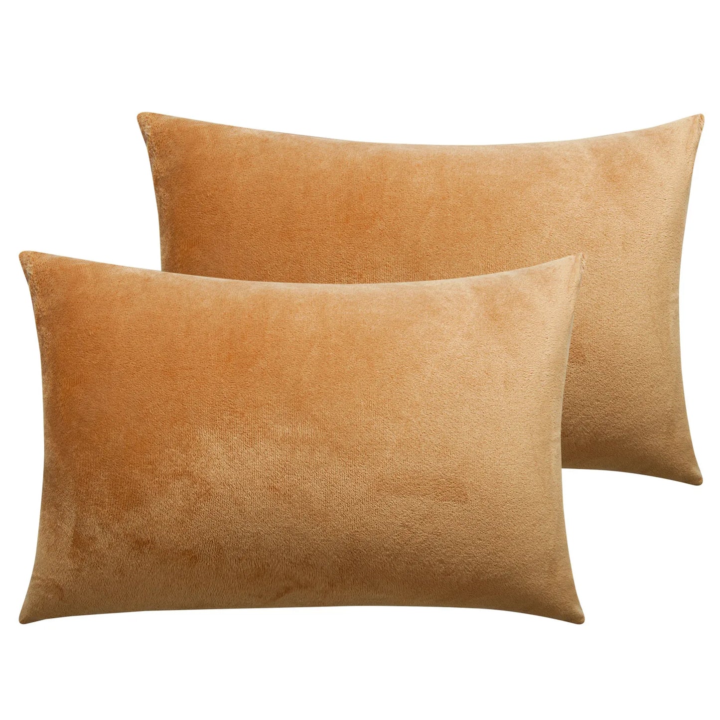 NTBAY 2-Pack Velvet Pillowcases – Soft & Warm Travel Pillow Covers with Hidden Zipper Closure
