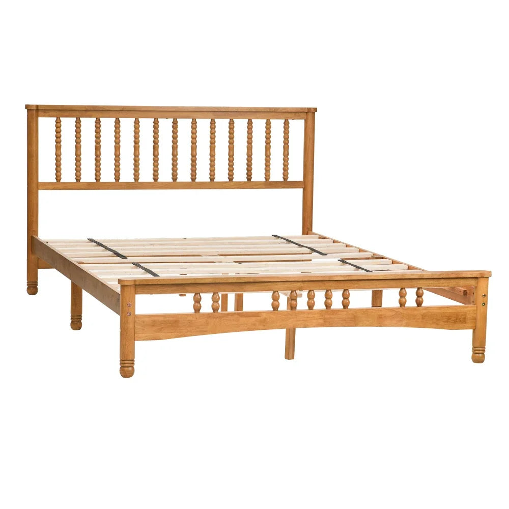 Queen Wooden Platform Bed Frame – Elegant Style with Headboard, No Box Spring Neededqueen platform bed, wooden bed frame, queen bed with headboard, no box spring bed, elegant style bed frame, easy assembly bed, modern woode