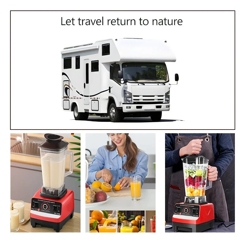 Red Multifunctional RV Blender – 110V-130V, Durable & Powerful for Ice, Grains & More