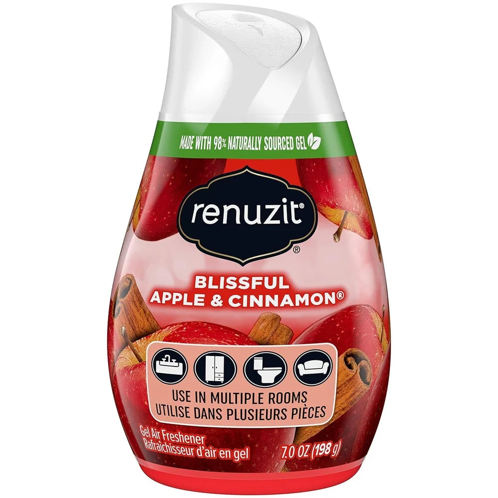 Adjustable Gel Air Freshener – Apple Cinnamon, Solid Odor Eliminator Cone, Long-Lasting Scent, Pack of 12