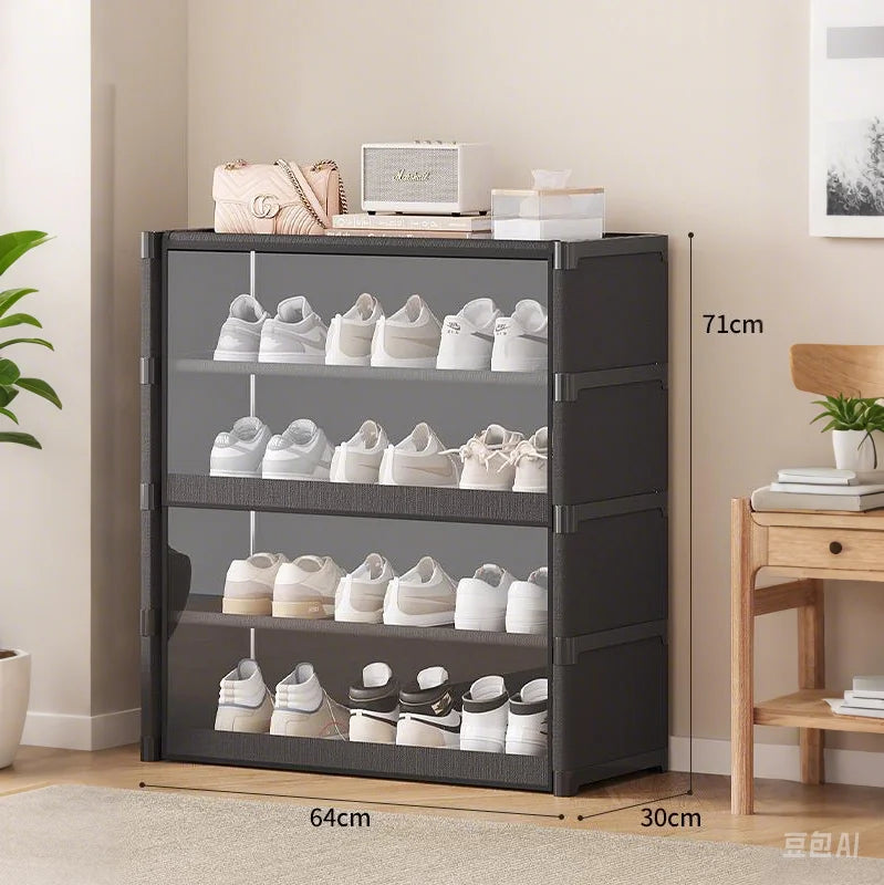 Multi-Layer Shoe Cabinet with Clear Lid – Space-Saving Shoe Storage Organizer