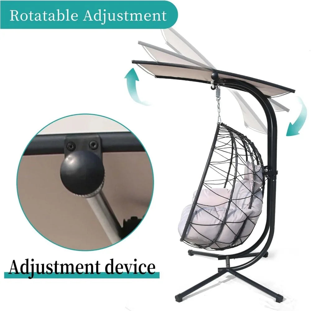 Double Egg Swing Chair – Foldable Hammock Chair for Outdoor & Indoor Use, Terrace, Garden, Balcony, Bedroom