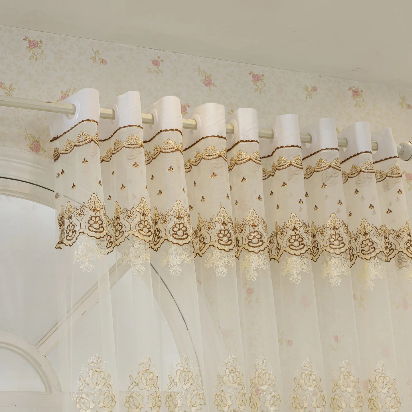 Luxurious 3D Embroidery Curtains – Elegant Drapes for Living Room & Bedroom