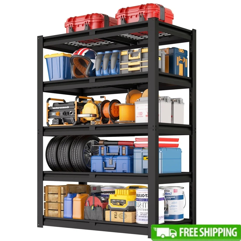 Heavy Duty 5-Tier Metal Wire Shelving Unit – Adjustable Free-Standing Storage Rack, 2750 lbs Capacity