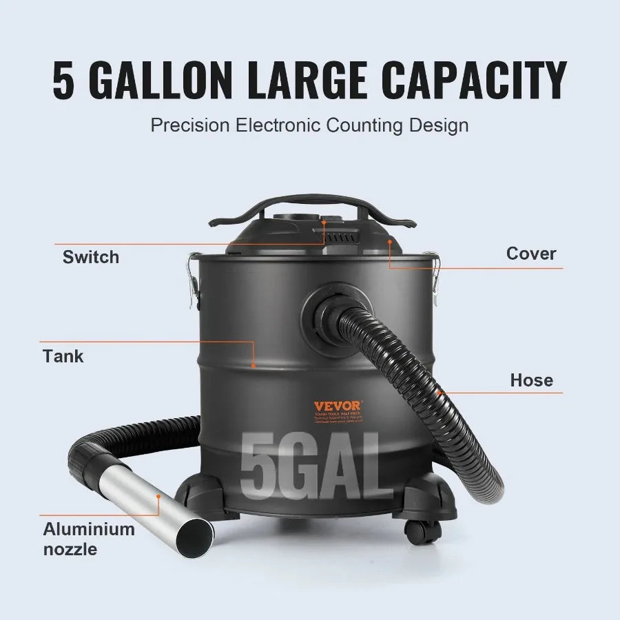 VEVOR 5-Gallon Ash Vacuum Cleaner – 1200W Powerful Fireplace & Pellet Stove CleanerVEVOR ash vacuum, 5 gallon ash cleaner, 1200W ash vacuum, fireplace ash vacuum, pellet stove vacuum, wood stove ash cleaner, durable ash vac