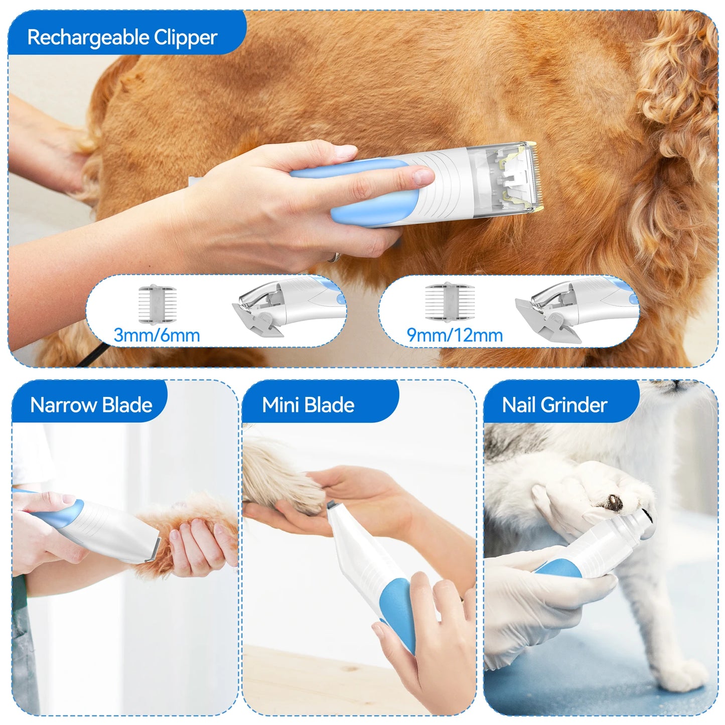 INSE P30 Dog Grooming Vacuum, 4.5L Large Collector, Smart Suction Control Pet Grooming Kit