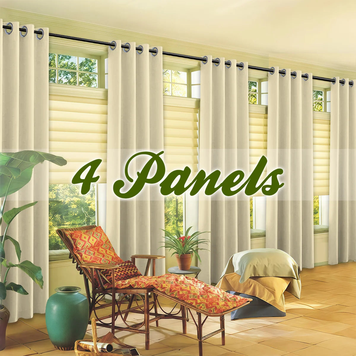 4-Piece Blackout Curtains – Grommet Top Thermal Insulated Panels for Bedroom & Living Room