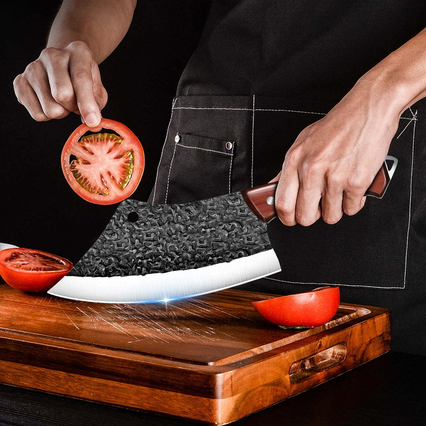 Hammered High Carbon Steel Butcher Knife – Boning, Cutting & Slicing with Gift Box