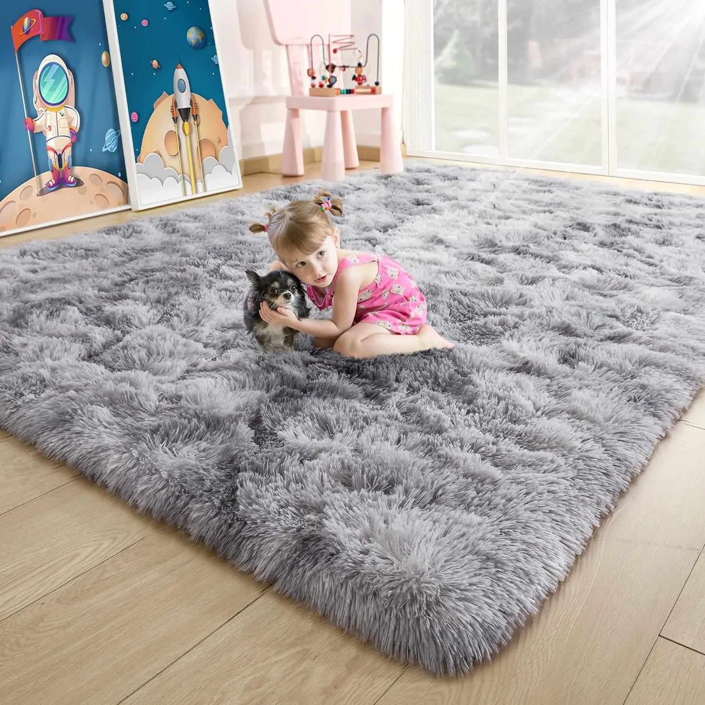 Fluffy Area Rug – Soft Fuzzy Carpet for Bedroom, Living Room & Kids Room