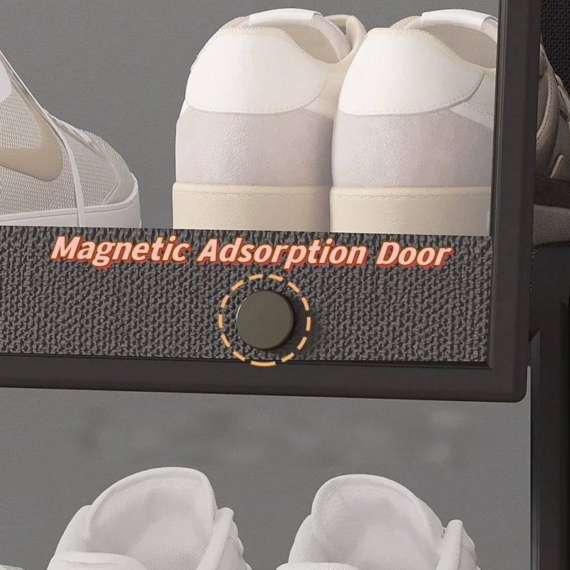 Multi-Layer Shoe Cabinet with Clear Lid – Space-Saving Shoe Storage Organizer