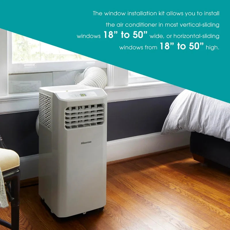 Hisense 6,000 BTU Portable Air Conditioner – Cooling, Dehumidifier & Fan for Rooms up to 250 sq. ft. with Remote (Renewed)