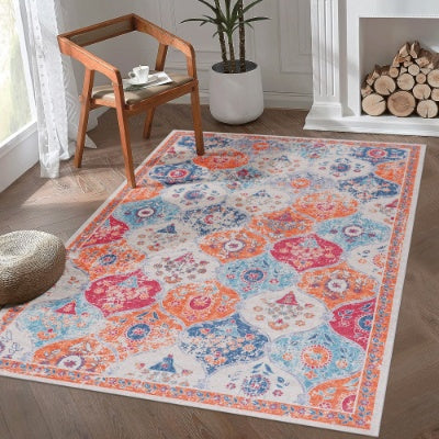 Luxury Washable 5x8 Area Rug – Non-Slip, Pet & Kid Friendly, Modern Low-Pile Carpet (Ships from USA)