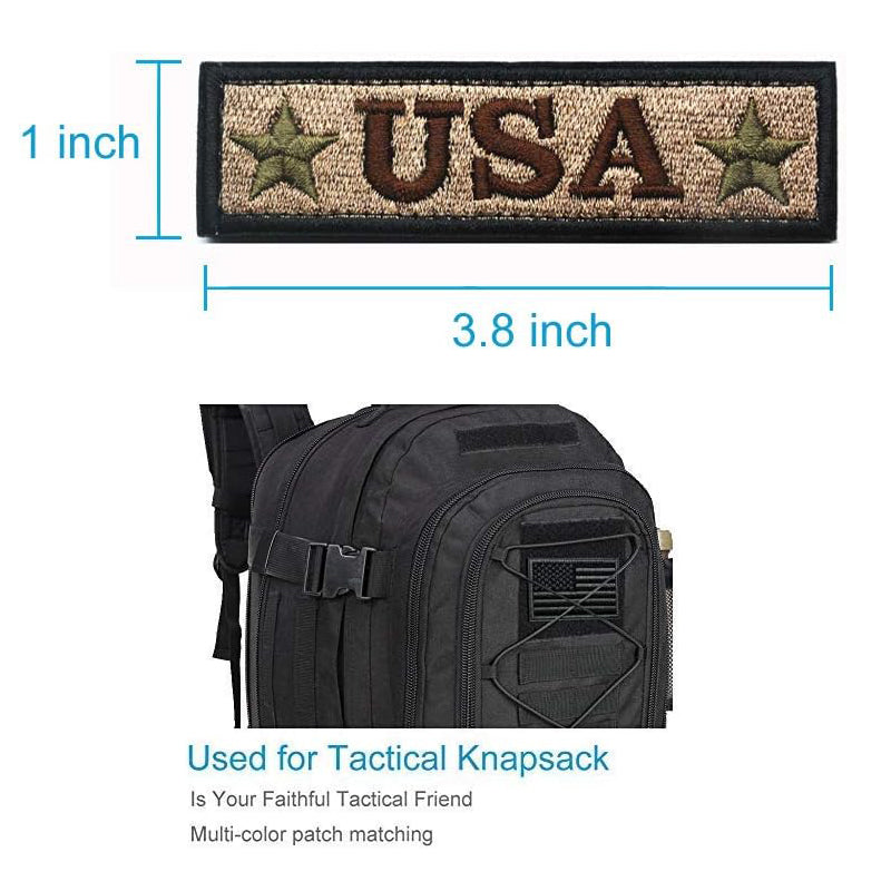 4 Pieces Embroidered USA Tactical Morale Fastener Hook&Loop Patch