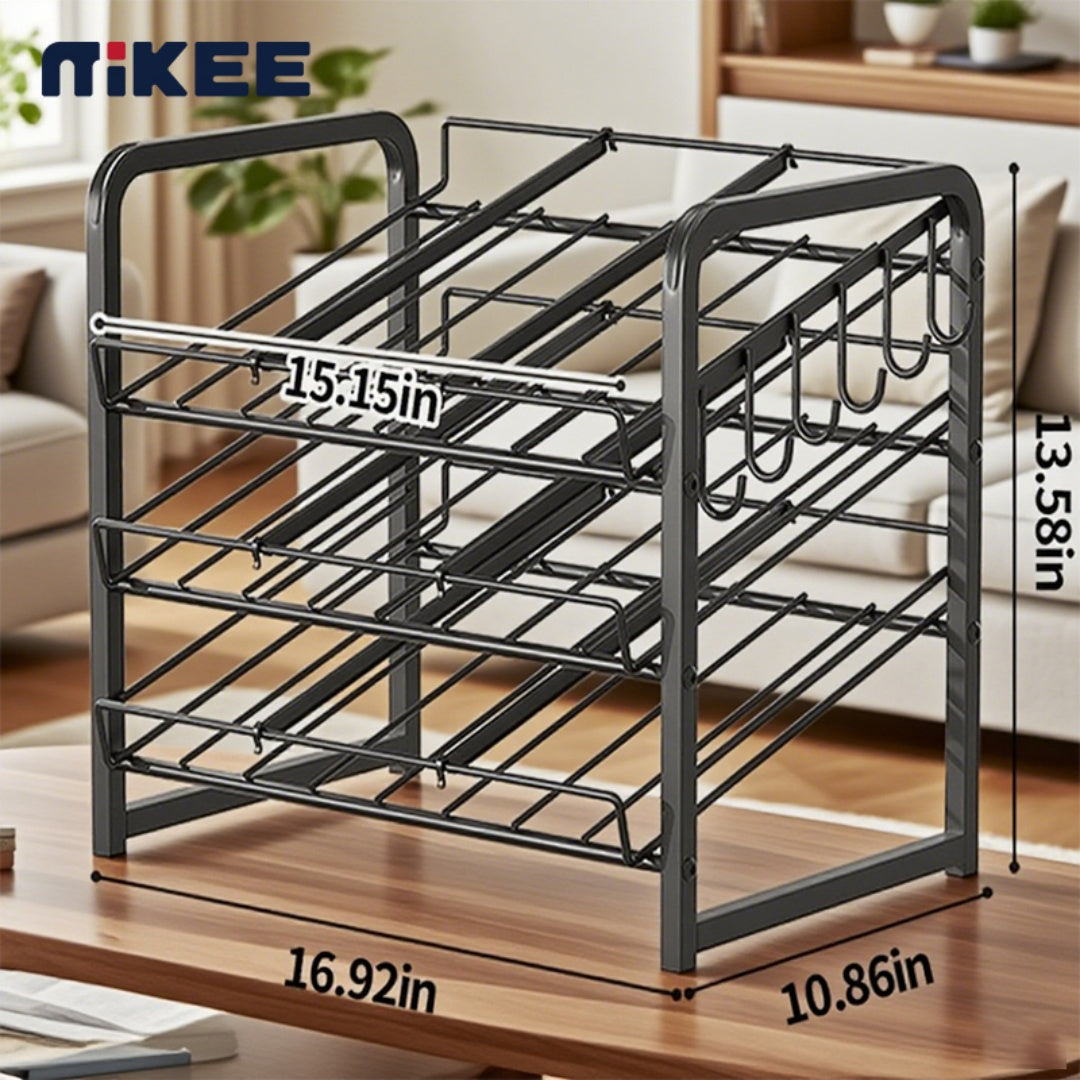 3-layer Can Rack With Hooks