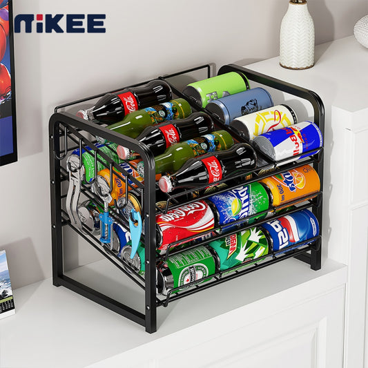 3-layer Can Rack With Hooks