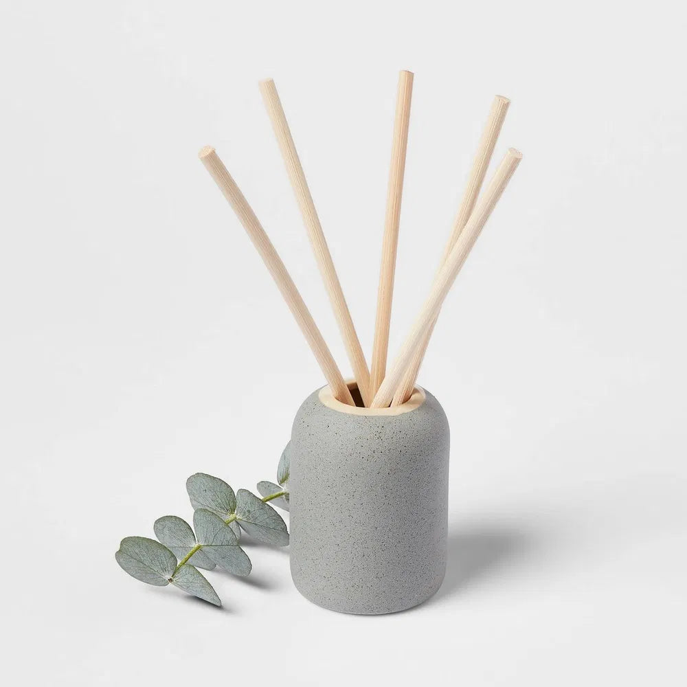 100ml Matte Textured Ceramic Lavender Eucalyptus Diffuser Gray: Home Aromatherapy, No Battery