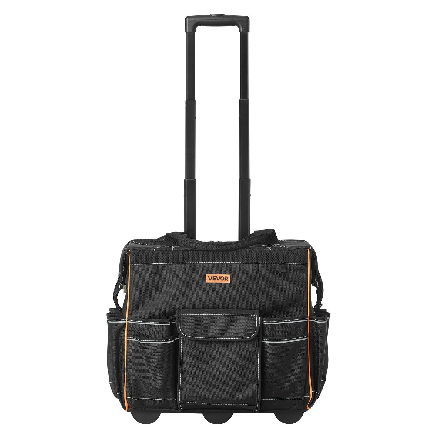 Rolling Tool Bag, 110 Lbs Load Capacity, 25 Pockets Heavy Duty Roller Tool Bag With Adjustable Telescoping Handle & Stable Base, Toolbag Organizers With Wheels For Electrician, Construction