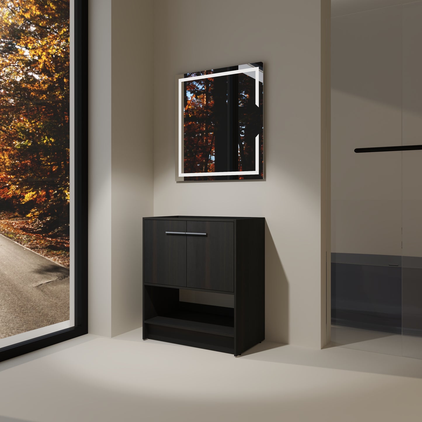 30 Bathroom Vanity, 2 Doors, Freestanding Bathroom Cabinet Vanity, Plywood Excluding Sink