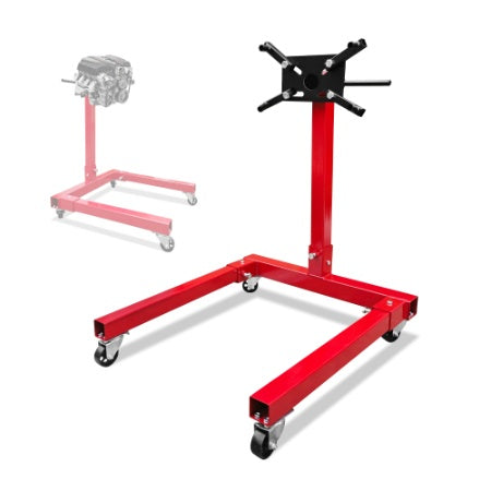 Engine Stand 1250LBS Capacity, 360 Degree Rotating Engine Run Stand With 4-Casters, Heavy Duty Motorcycle Engine Stand For Auto Repair, Vehicle Maintenance, Red