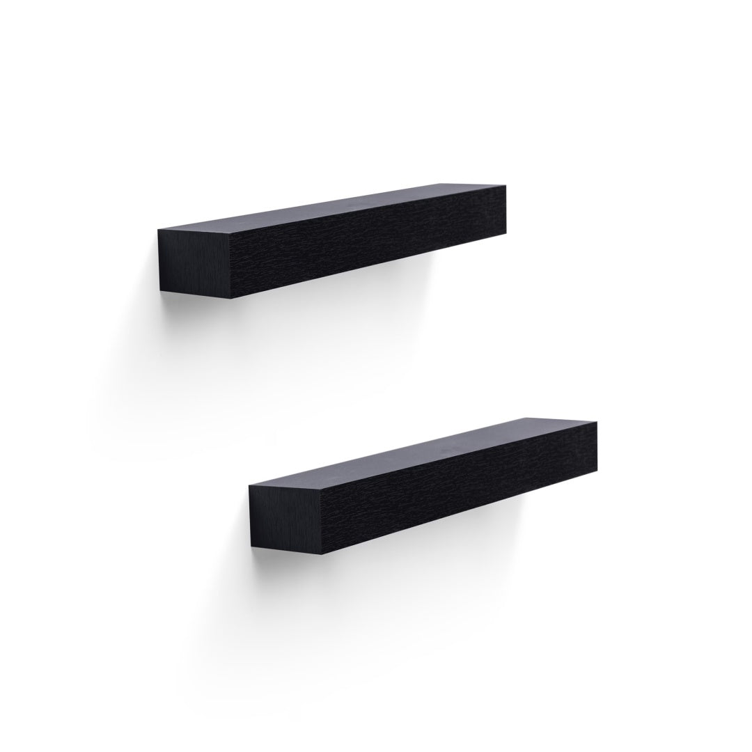 Floating Shelves  18.11 Wall Mounted Wood Shelves For Bathroom, Bedroom, Living Room, Kitchen, Hanging Shelf For Books Storage Decor With Invisible Brackets, Black