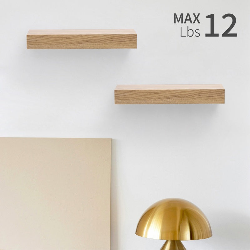 Floating Shelves  11.8 Wall Mounted Wood Shelves For Bathroom, Bedroom Living Room Kitchen Hanging Shelf For Books Storage Decor With Invisible Brackets, Maple