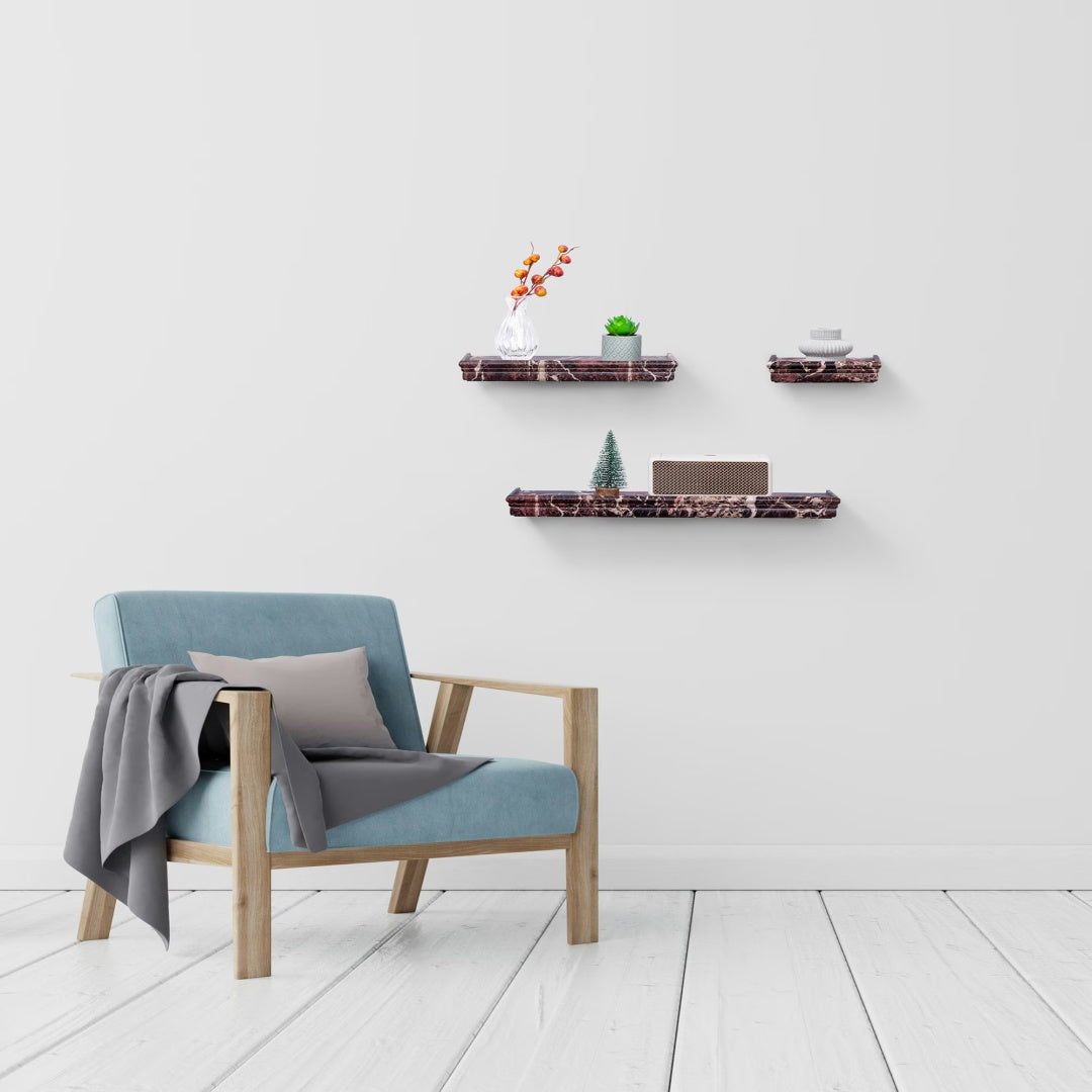 Floating Shelves  17.9 Wall Mounted Wood Shelves For Bathroom, Bedroom, Living Room, Kitchen, Hanging Shelf For Books Storage Decor With Invisible Brackets, Walnut