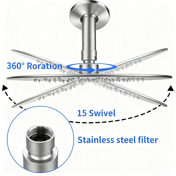 Shower System Shower Faucet Combo Set Wall Mounted With 10" Rainfall Shower Head And Handheld Shower Faucet, Brushed Nickel[Unable Ship Weekends, TK/TEMU Only For Pickup]