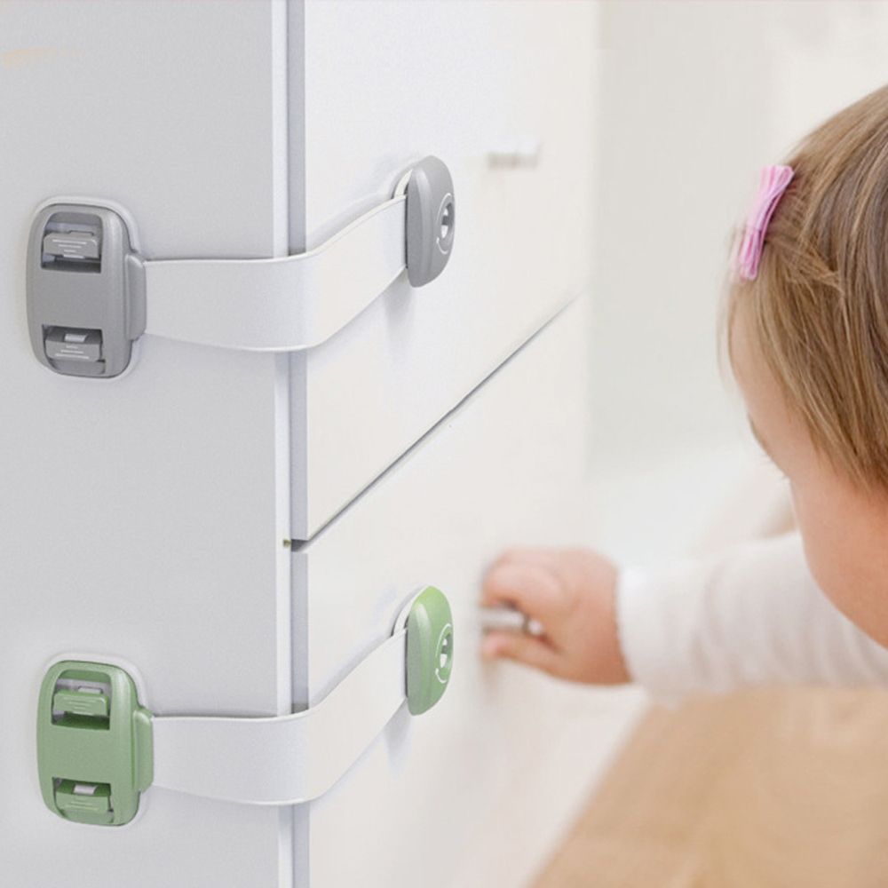 Child Safety Cabinet & Door Lock (2-Pack) – No-Drill Adhesive Baby Proofing for Drawers, Cabinets & Fridge