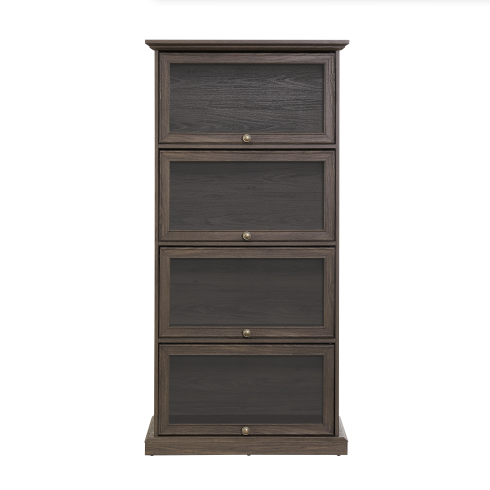 Glass Display Cabinet 4 Tier Glass Display Cabinet Storage Curio Cabinet With Flip Up Glass Doors, Collectors Showcase Toy  Organizers Rack, Bookcase For Living Room BRO