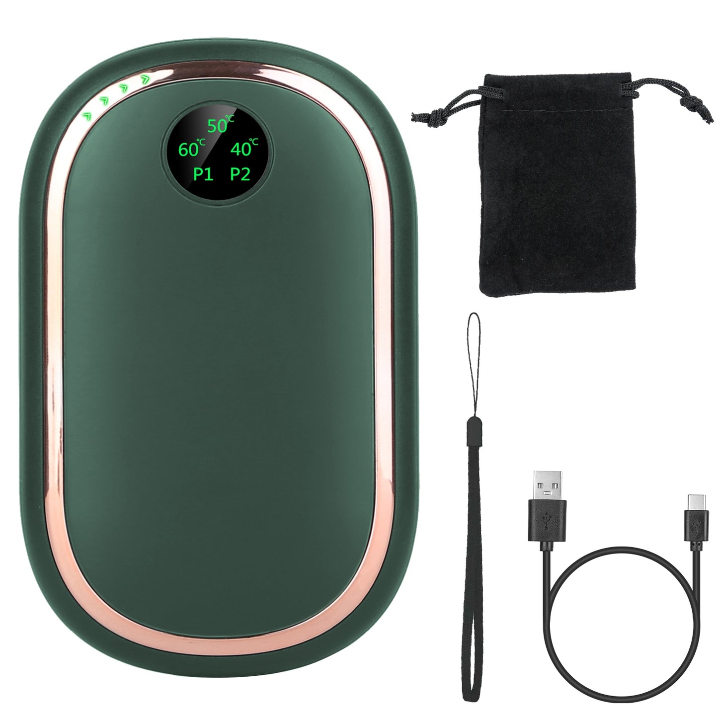 2 Colors Options -- 1Pc Rechargeable Hand Warmer Electric Hand Heater Portable Reusable Pocket Warmer Power Bank With Digital Display Sunset Light 3 Levels Double-sided Heating