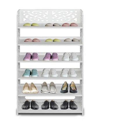 Wood Plastic Board -6-story Carved Shoe Rack
